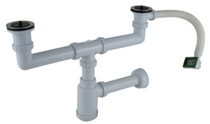 Set Desagüe Plást. 1.1/2" Borde Crom.c/Sifón y Tubo Rebalse - Doble